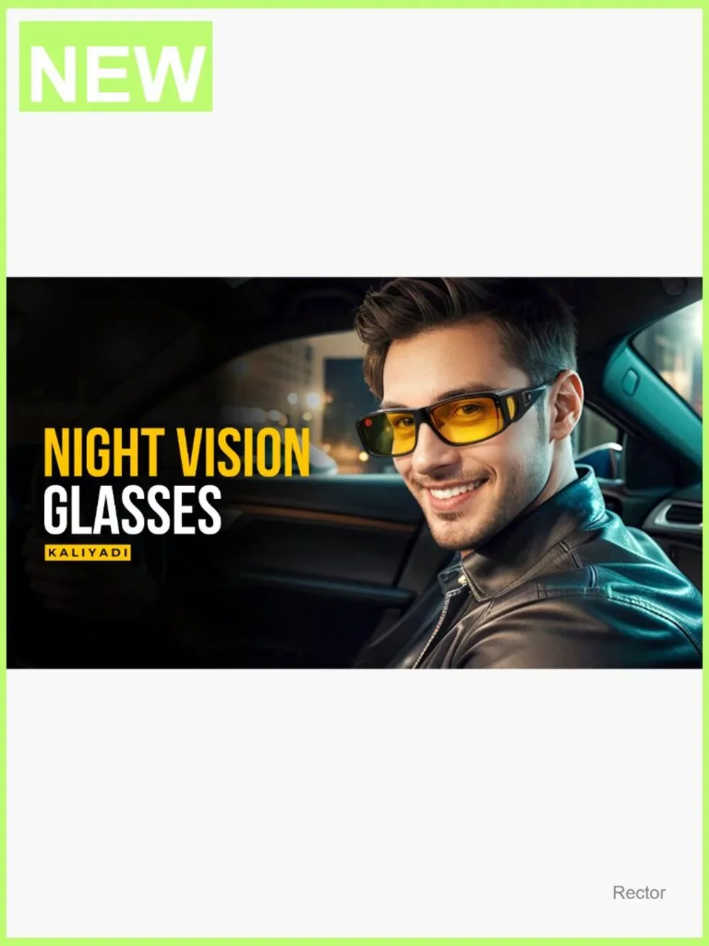 Night Vision Glasses Fit Over Wrap Around Anti Glare HD Lens 3 Pack